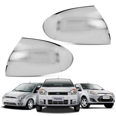Imagem de Aplique Cromado Capa Retrovisor Ford Ka 2008 à 2011 Fiesta 2002 à 2010