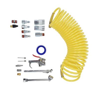 Imagem de Kit de Acessórios para Compressor de Ar, Mandril de Pneu Duplo, Mangueira de Nylon Com Bobina de 1/4 pol., Conector Industrial, Instalação de Parafuso, para Compressor de Ar