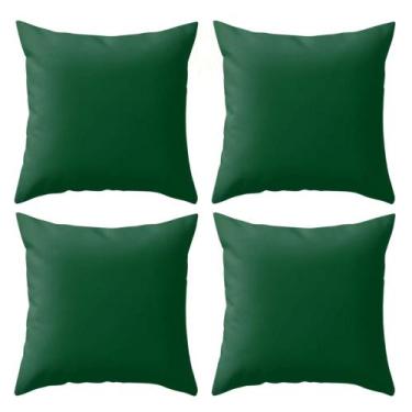 Imagem de Kit 4 Capas Lisas Cores Variadas Para Sala Sofá Luxo - Gabi Flor, Verd