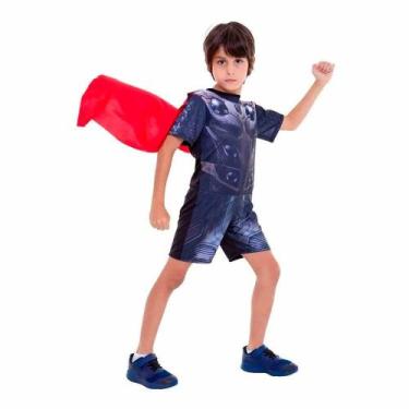Imagem de Fantasia Thor Infantil Vingadores Ultimato Curto Com Capa - Global Fan