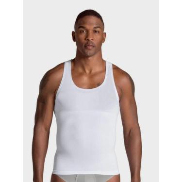 Imagem de Regata de Compressão Academia Bodyshaper Slim Fitness, Branco, GG