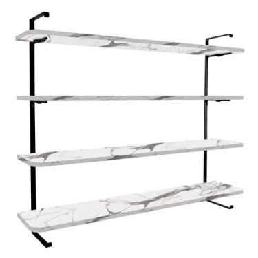 Imagem de Prateleira de parede 100 x 20 cm com 4 níveis para Decoração de Sala Q