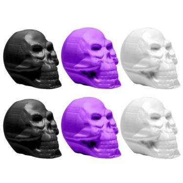 Imagem de 6 Caveira Grandes Crânio Festa Bruxas Halloween dia Mortos Lembrança e