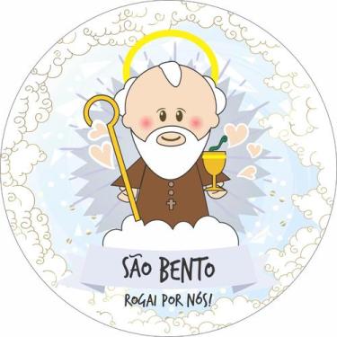 Imagem de Painel de Lona Redondo Santinhos Católicos São Bento - Fabrika de Fest