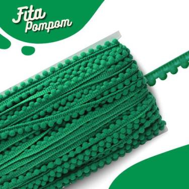 Imagem de Fita Pompom Verde Bandeira 10mm Rolo Com 25 Metros - Nybc