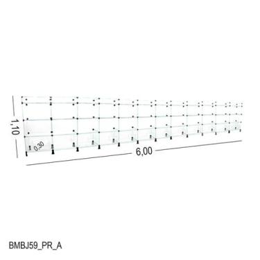 Imagem de Balcão de Vidro com Porta Bijuteria - C/ Conectivo Preto -  MOD.50 - 6