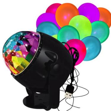 Imagem de Mini Globo de Luz rgb Rítmico Bluetooth C/Bexiga Neon 25 und - Mormino