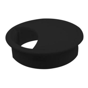 Imagem de Acabamento Passa Fio Mesa Computador Preto 59mm 40  Pçs - comercial