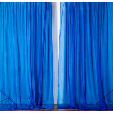 Imagem de Cortina Voil Quarto Bebe 6m X 2,80m P Varao - Chrisney Bordados, Azul 