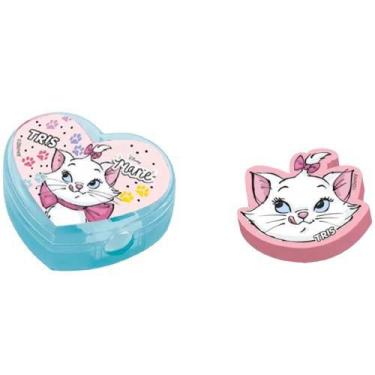 Imagem de Kit escolar Tris Apontador e Borracha gatinha Marie Sortido