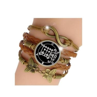 Imagem de Pulseira Feminina Sigilo de Orobas Ajustável - RECANTO ASTRAL, preto
