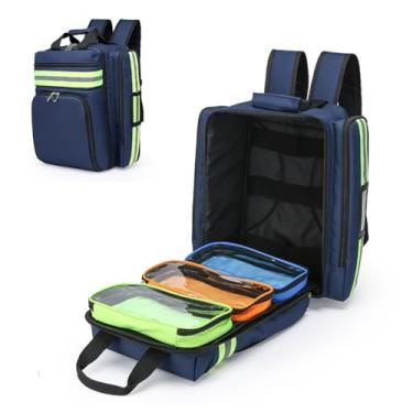 Imagem de Mochila médica vazia de primeiros socorros de emergência, bolsa de medicamentos vazia, organizador de bolsas médicas, mochila médica de emergência, mochila de primeiros socorros, mag de medicamentos