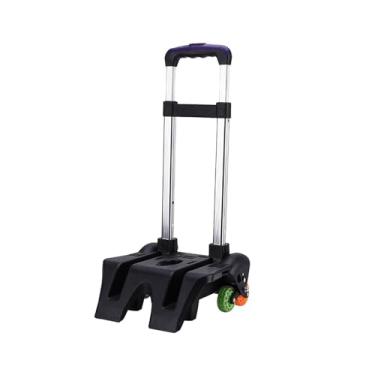 Imagem de YsXoWiui Mochila Trolley Viagem Trolley Liga de Alumínio, 6 Rodas, Portátil Rodas Trolley Mão Mochila Caminhão de Mão para Viagem, Preto