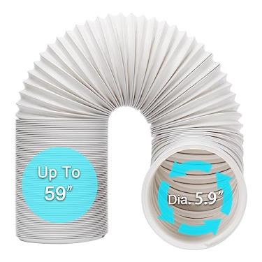 Imagem de BEWAVE Mangueira de Ar Condicionado Portátil, Mangueira de Ventilação com 14 cm de Diâmetro, Comprimento da Mangueira até 150 cm, Branco, Polipropileno, Hose, 1 Peça