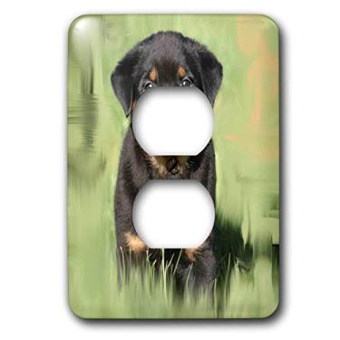 Imagem de 3dRose Tampa de saída de 2 plugues para filhotes Rottweiler lsp_4372_6