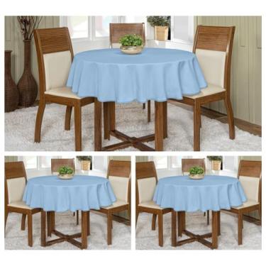 Imagem de Kit 3 Toalhas De Mesa Oxford Redonda 4 lugares 1,45m Várias Cores Buff