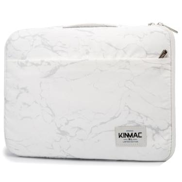 Imagem de Kinmac Capa protetora resistente de 360° para laptop com alça para laptop MacBook Air de 13 polegadas, iPad Pro de 13 polegadas e 13,3 polegadas HP, Dell, Lenovo, Asus, Acer (mármore branco)