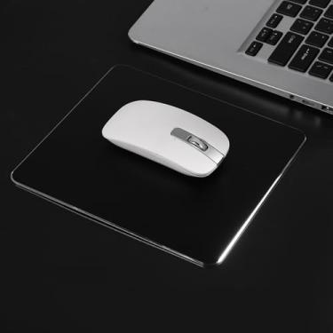 Imagem de Tapete de Rato de Metal, Mousepad Dupla Face Controle Preciso Mousepad Liga de Alumínio Antiderrapante Tapete de Mouse para Jogos para Mesa para Pc (Preto)