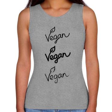 Imagem de Regata Feminina Vegan - Foca na Moda, Cinza, G