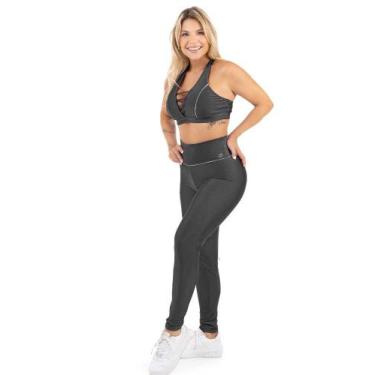 Imagem de Roupa de Academia Feminino Conjunto Calça E Top Cintilante - HYPE MODA