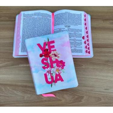 Imagem de Bíblia Pequena Yeshua céu com harpa e índice digital ARC - Cpp