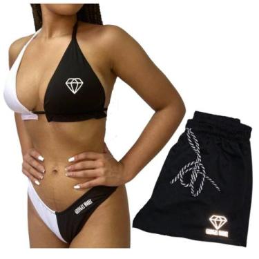 Imagem de Biquíni Com Bojo Cortininha + Short Gringas Model, Único 36-42, Branco