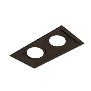 Imagem de Plafon Spot Embutir Direcionável 2 Lâmpadas Dicroica Preto - Real Lust