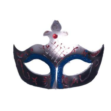 Imagem de Máscara Veneziana Luxo Baile de Gala Carnaval Festa - Brasil Flex, Azu
