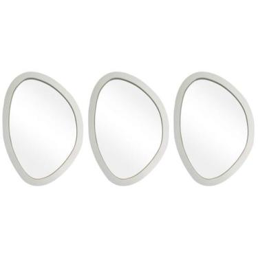 Imagem de Kit Espelho Decorativo Orgânico Branco 29x44cm 29x44cm 29x44cm Eppp - 