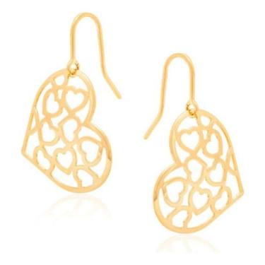 Imagem de Brinco Corações Vazados Dentro Da Peça Rommanel 523429, Branco, unico