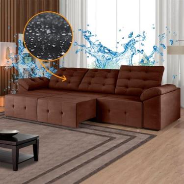 Imagem de Sofá 4 Lugares Impermeabilizado Brasil 260 Cm Retrátil Reclinável Sued