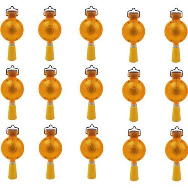 Imagem de Sinalizador Viario Solar Cone Kit 15 Uni Sinalizaçao Rodovia Estrada R