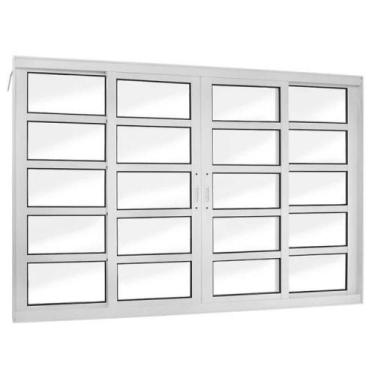Imagem de VITRÔ 4 FOLHAS TRAVESSA L-25mm PREMIUM S/ GRADE BRANCO - Inove Esquadr