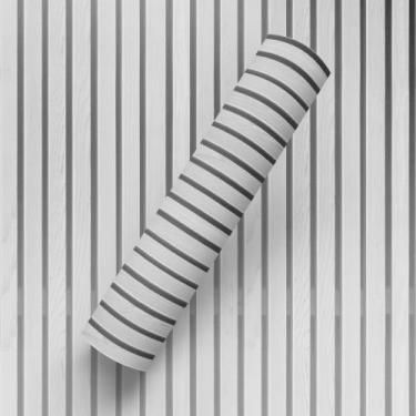 Imagem de Papel de Parede Adesivo Lavável Tema Ripas de Madeira Cinza - BAZAR DO