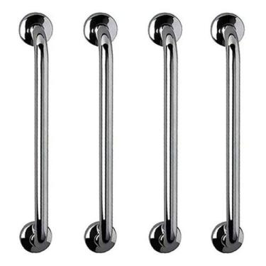 Imagem de Barra de Apoio 70cm Aço Inox Kit 4 Unidades Alça Suporte Idoso Gestant