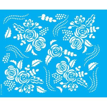Imagem de Stencil Opa 20 x 25 cm - Estamparia Rosas Estilizadas - 3542 - Opa Cri