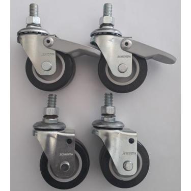 Imagem de Rodizio  para carrinhos e  móveis  roda pvc com freio e sem kit glae 2