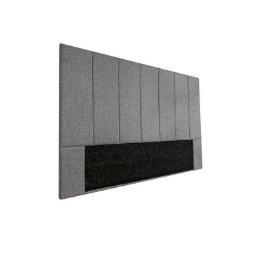 Imagem de Cabeceira Estofada Queen 7 Blocos Não é Segredo Linho Cinza Claro 160x120