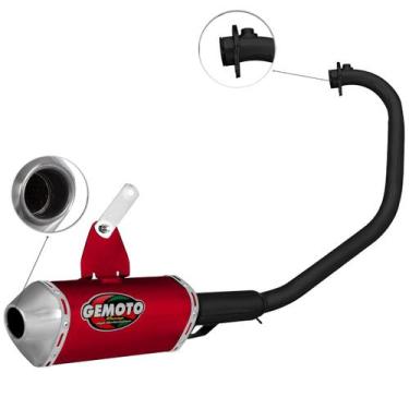 Imagem de Escapamento Esportivo Gemoto Racing 3 Trioval Curva Preta Fazer 150 20