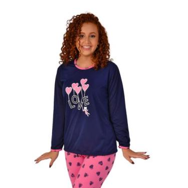 Imagem de Pijamas Feminino Inverno Manga Longa Malha Atacado - SLEEP PIJAMAS, Ro