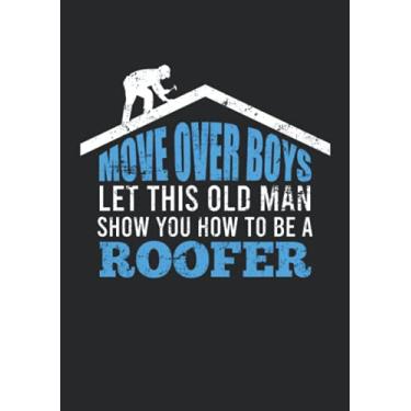 Imagem de Notizbuch A5 kariert mit Softcover Design: Dachdecker alter Mann Beruf Arbeit Job Geschenk Spruch: 120 karierte DIN A5 Seiten