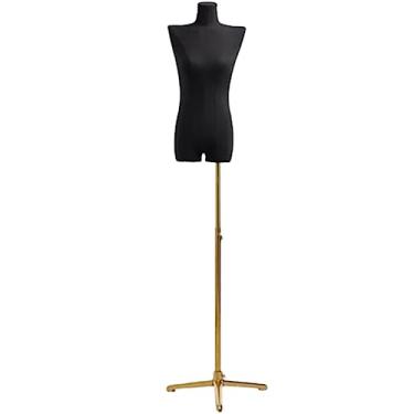 Imagem de Multiuso Manequim de ombro reto plástico metade do corpo manequim feminino para roupas com suporte destacável montar Janela