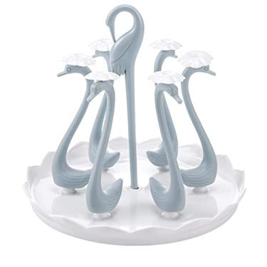 Imagem de Suporte de Copo de Cisne Com Bandeja de Gotejamento Rotativa, Suporte de Escorredor de Copo Giratório de Plástico para Cozinha Doméstica, Rack de Secador de Caneca Com Bandeja de