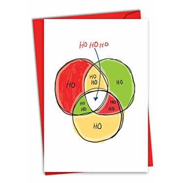 Imagem de NobleWorks - Cartão de Feliz Natal bem-humorado com envelope (4,63 x 6,75 polegadas) - Cartão de felicitações de Natal Papelaria de Natal - Diagrama Ho Ho C7128XSG