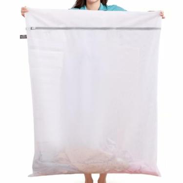Imagem de Kimmama Sacos de Lavanderia de Malha, Super Grande Bolsa para Máquina de Lavar, Saco de Malha com Zíper para Máquina e Secadora, Roupa, Cortina, Edredom, Cobertor, Brinquedo de Pelúcia