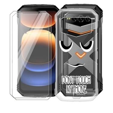 Imagem de AQGGIIXY Capa de telefone para Doogee V Max Plus (6,5 polegadas), com 2 películas de vidro temperado, ultrafina, transparente, macia, amortecedora, antiarranhões, à prova de choque para Doogee V Max