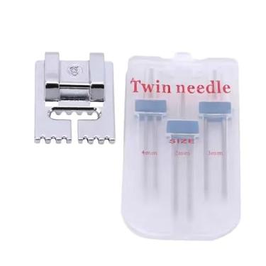 Imagem de BWESOO 1 Conjunto de Agulhas para Máquina de Estiramento Duplo, Agulhas Duplas, Pinos para Máquina de Costura, Agulha Dupla para Máquina de Costura Brother Janome Singer, Máquina d (,)