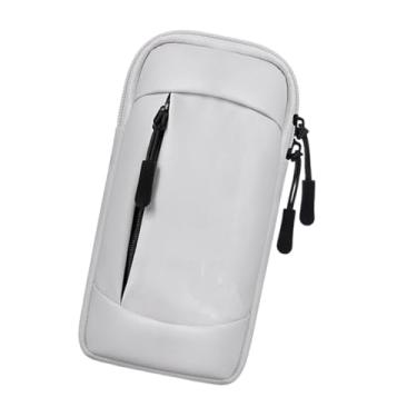 Imagem de Dynwave Braçadeira esportiva, carteira para braço de corrida com alça ajustável, bolsa de suporte para telefone, capa para telefone para caminhadas, academia, Cinza