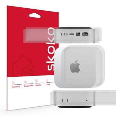 Imagem de skoko (2 conjuntos de protetores de tela foscos transparentes para Mac Mini M4 2024, antiarranhões, sem bolhas, guia fácil tipo de fixação
