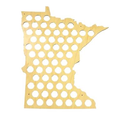 Imagem de All 50 States Beer Cap Map - Minnesota Beer Cap Map MN - Semi-glossy Maple Wood - Skyline Workshop - Great Christmas gift!